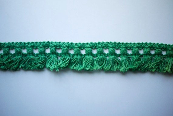 Vintage Apple Green Tassel Trim