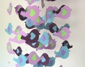 Purple and blue bird mobile, nursery decor, room decor, nursery mobile