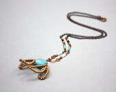 Call of the Scarab - Egyptian Scarab Beetle Necklace - Gold Beaded Necklace