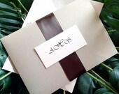 Gold invitation, Brown invitation, Wedding invitation, Elegant invitation, Pocket invitation, pocketfold invitation