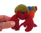 Hermit crab, waldorf toy, all natural toy, ecofriendly toy, sea creature, small stuffed animal,