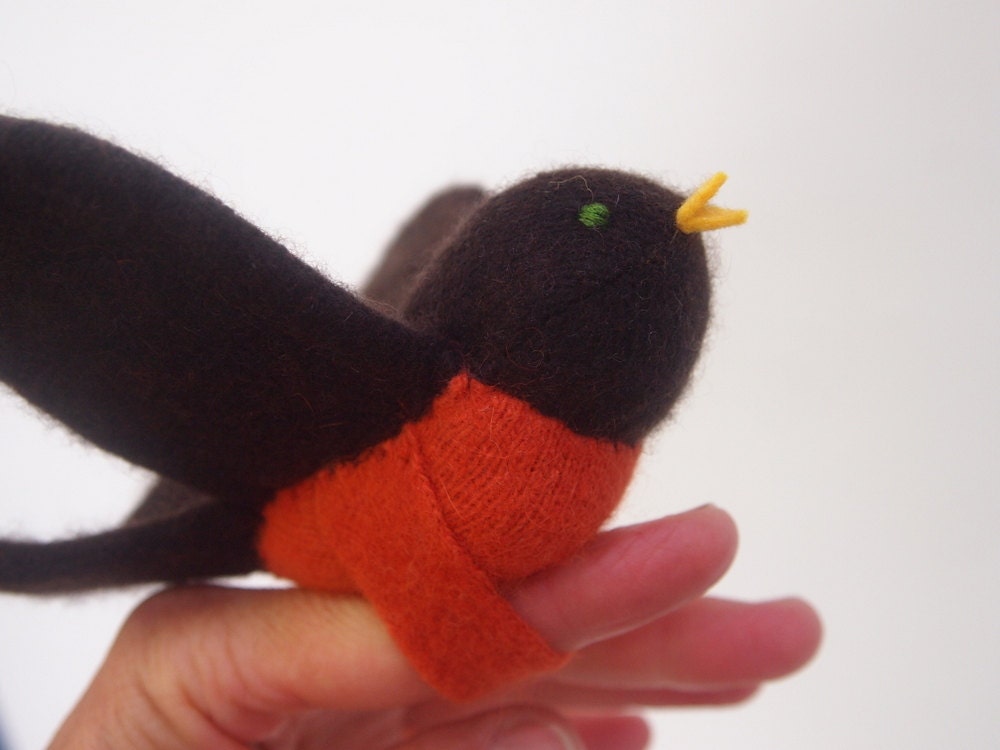 robin, robin puppet, waldorf toy, all natural toy, eco friendly toy,