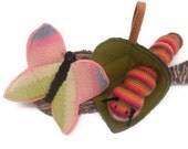 Butterfly Play Set, waldorf toy, all natural toy, eco friendly toy, velcro learning toy, summertime toy