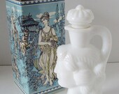 Vintage Avon Grecian Pitcher Milk Glass Bottle