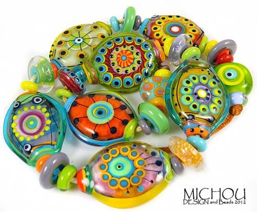 Fireworks......- Lampwork Set by Michou P. Anderson