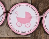 Baby Shower Decorations - ITS A GIRL Banner Party Sign, Baby Shower Decoration, Baby Shower Banner pink carriage Il_170x135