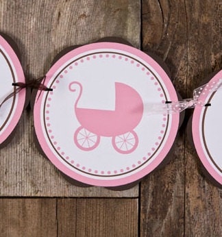 Baby Shower Decorations - ITS A GIRL Banner Party Sign, Baby Shower Decoration, Baby Shower Banner pink carriage Il_570xn