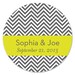 Chevron Custom Wedding Stickers Modern Favor Labels 1.5"