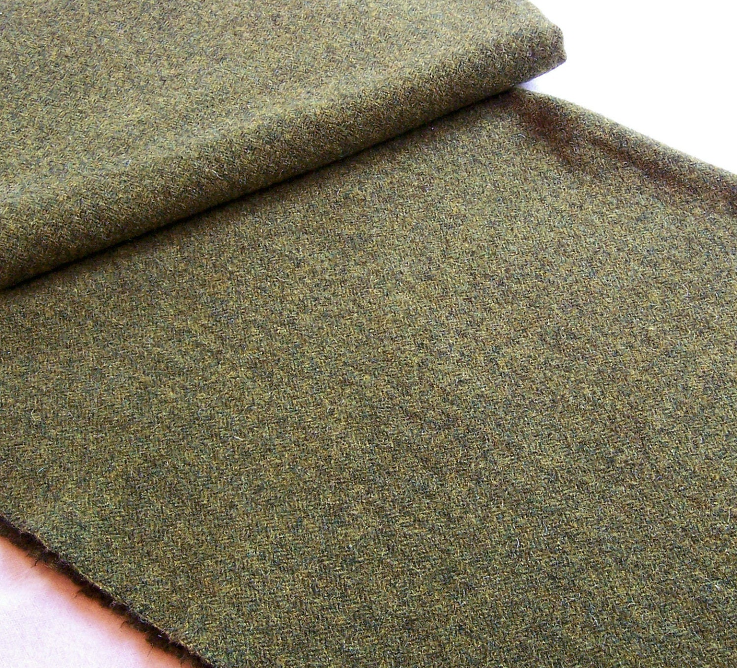 Fat Quarter Yd. Felted Wool , Spinach Herringbone  - Rug Hooking, Applique, Sewing Projects / Q393