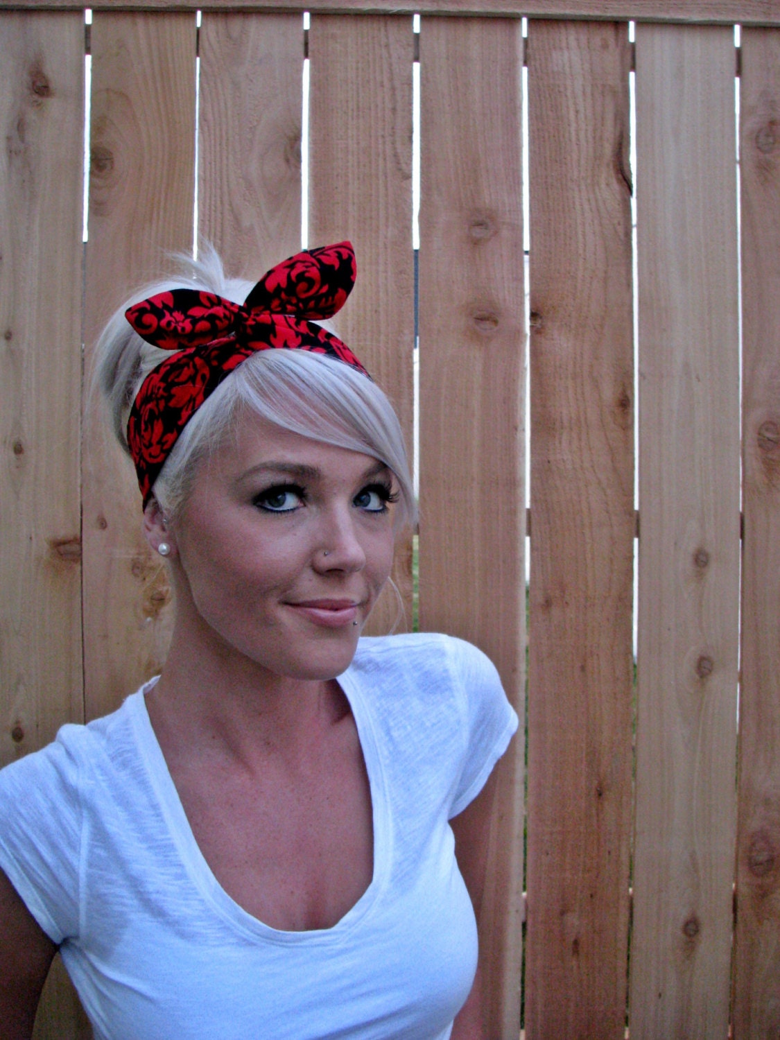 Vintage Inspired Pin Up Dolly Bow Headband With Easy Twist Wire