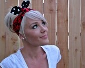Vintage Inspired Pin Up Dolly Bow Reversible Headband With Easy Twist Wire