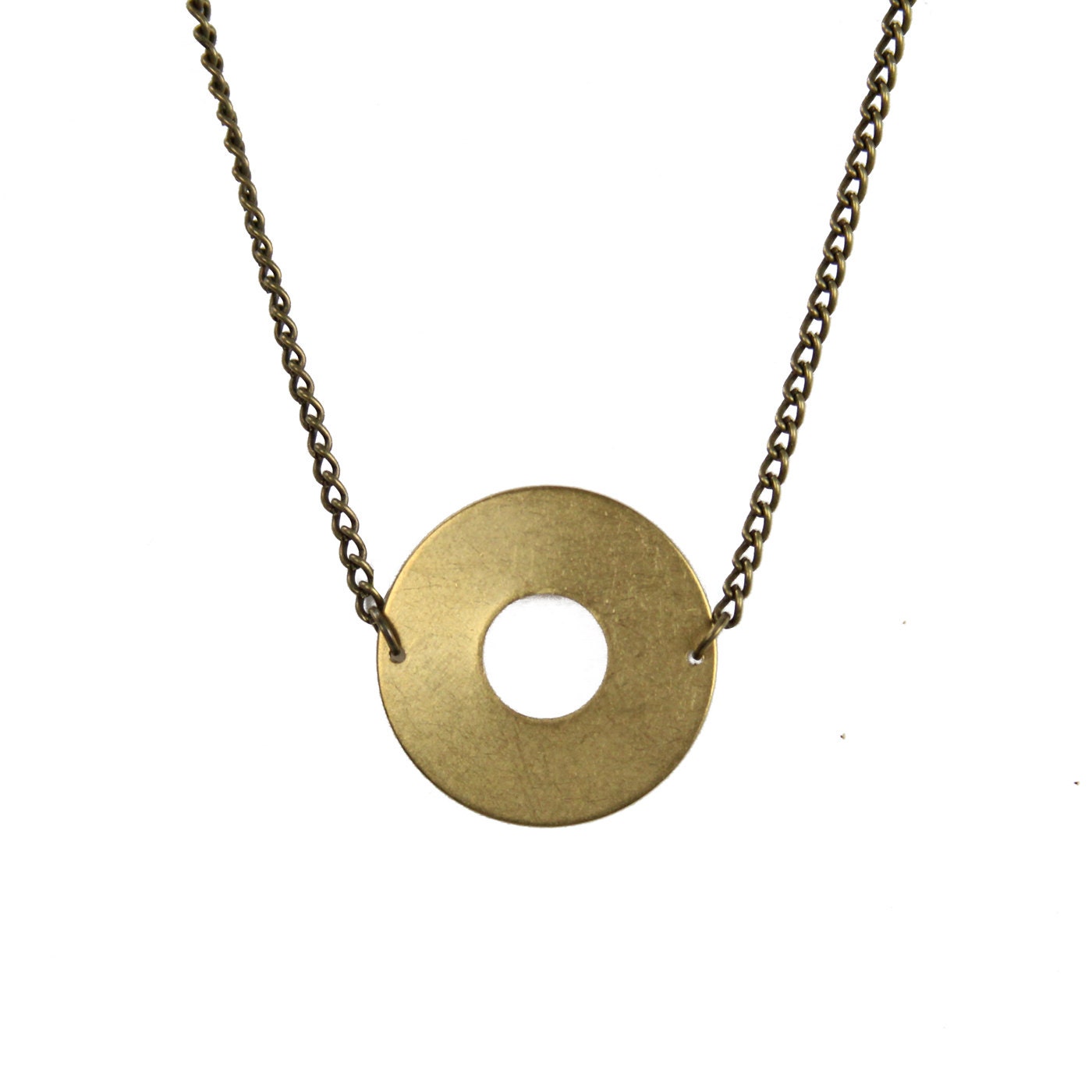 brass circle necklace