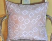 Silk Pillow Cover, Cushion Cover, Shibori Patterned, Handmade, Dyed With Natural Dye, Red Tea, Dusky Peach, Light Brown, Golden Undertones