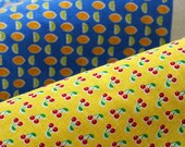 Panel Cotton Linen Fabric - Colourful Fruits 140 cm  x 83 cm (55 x 32 inches)