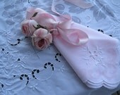 Tablecloth, Napkins Set, Pink, Lacey, Battenburg, Wedding, Bridal, Romantic, Pastel Home, by mailordervintage on etsy