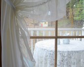 Frilly Curtain, Sheer, Window Cover, Transparent, Cottage Charm, French Country, by mailordervintage on etsy