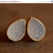 Memorial Day SALE Gold Druzy Studs - Teardrop Post Earrings - Geode Studs, AAA Quality