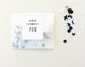 Wedding confetti bags, set of 25 personalized glassine bags,save the dates