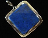 Sterling Silver Lapis Lazuli Pendant, Large Stone