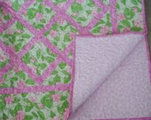 Dogwood  Quilt in  Pink and Green Lily Pulitzer Fabric