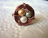 Birds Nest Ring - Mom Mother Baby  Adjustable Bird 5 6 7 Spring