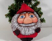 Santa Ornament Wood Carving Whimsy by LLA Carve