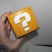 New Super Mario Bros style question mark block handpainted wooden coin bank
