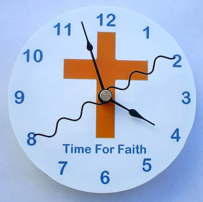 Compact Disc Clock Time for Faith Recycled Cd Clock for Desk or Wall