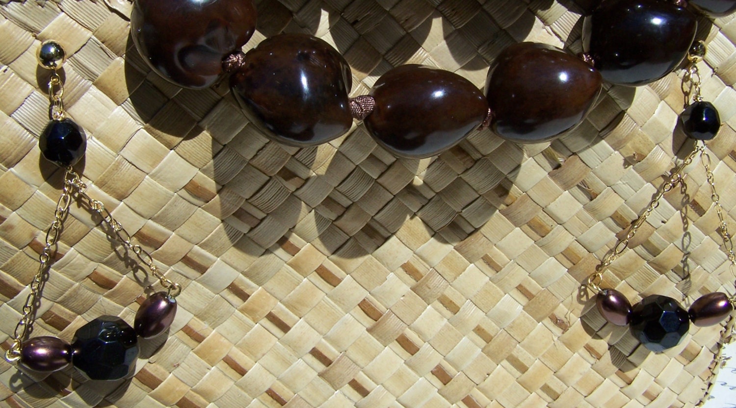 Chocolate Dream Collection Golden Triangle Chandelier Earrings