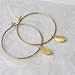 Golden Leaves Hoop Earrings. Modern. Minimalist. Simple.