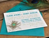 Posh Peacock Wedding Invitation