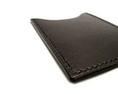 Black Calf Leather Vertical Card Case, Wallet , Sleeve, ID metro debit credit card, front pocket wallet, corporate gift