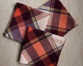 Medium Flankie - Browns and Oranges Argyle Flannel Handkerchiefs - Set of 3