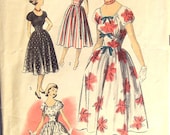 Vintage 1940s Dress Pattern Advance 5736 28 bust size 10 XS