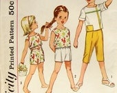Vintage 60s Girls Childs Clothes Pattern Top Shorts Pants size 4 Simplicity 4462
