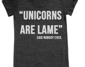 Unicorn t shirt -- american apparel  S M L XL  ( 6 colors )