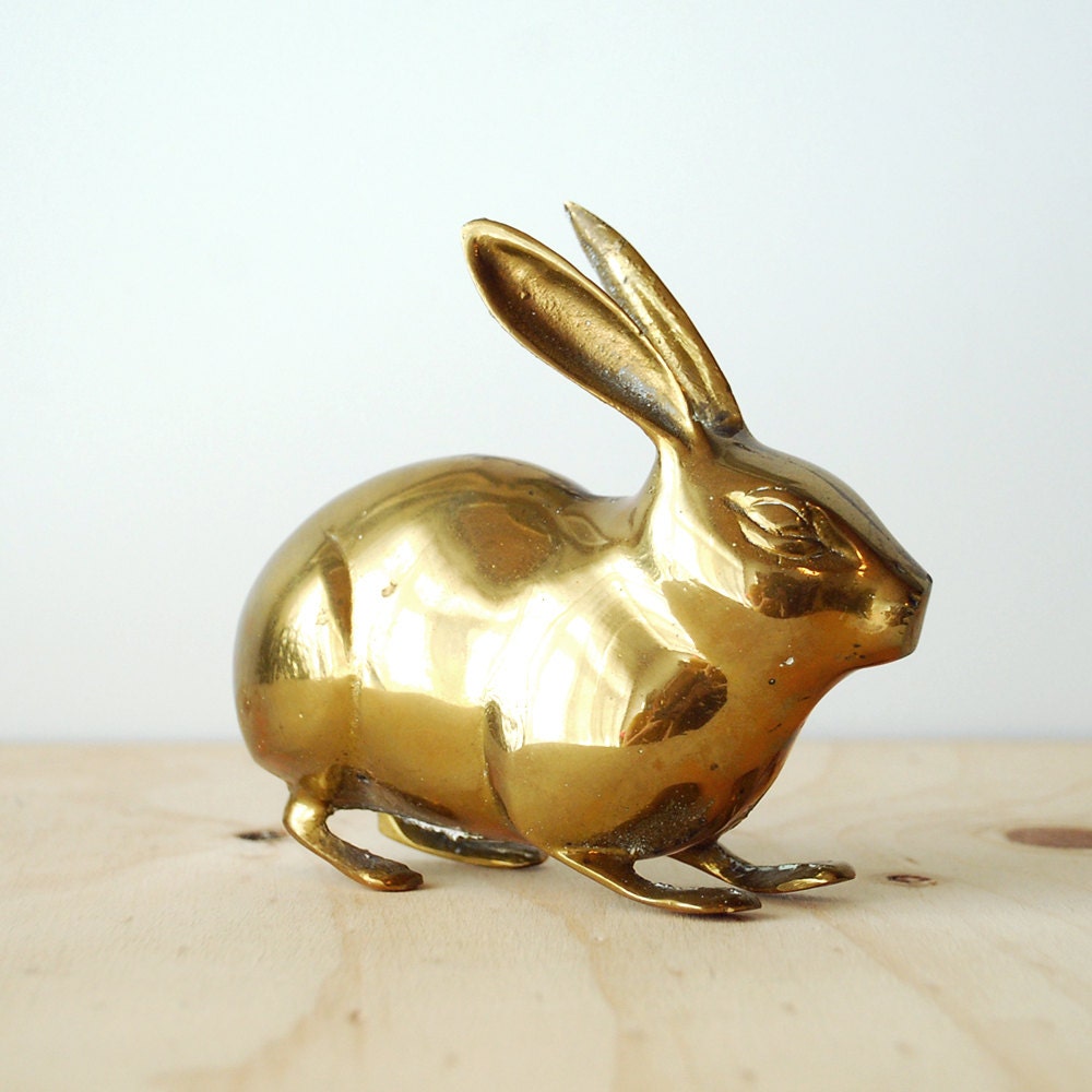 Vintage Brass Rabbit Figure