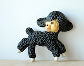 Vintage Chalkware Lamb Nursery Decor Black Sheep 1950s Mid Century Kid