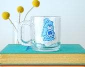 Retro Care Bears Mug Grumpy Bear 1980s Libbey Glass Mug
