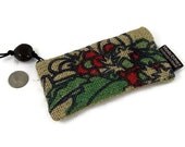 Burlap Zipper Coin Purse. Recycled Kona USA Coffee Bag. Beans and Cherry. Handmade in Hawaii.