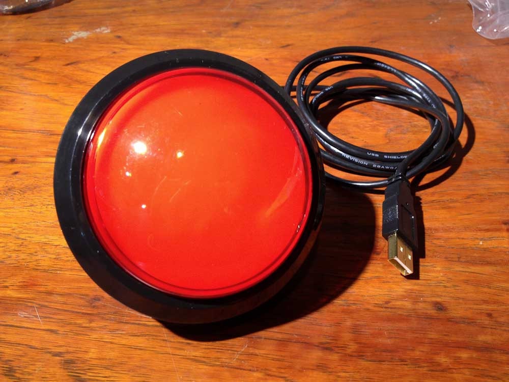 Big Red USB Button - No Case - DIY Photobooth for wedding or video installation or ANYTHING