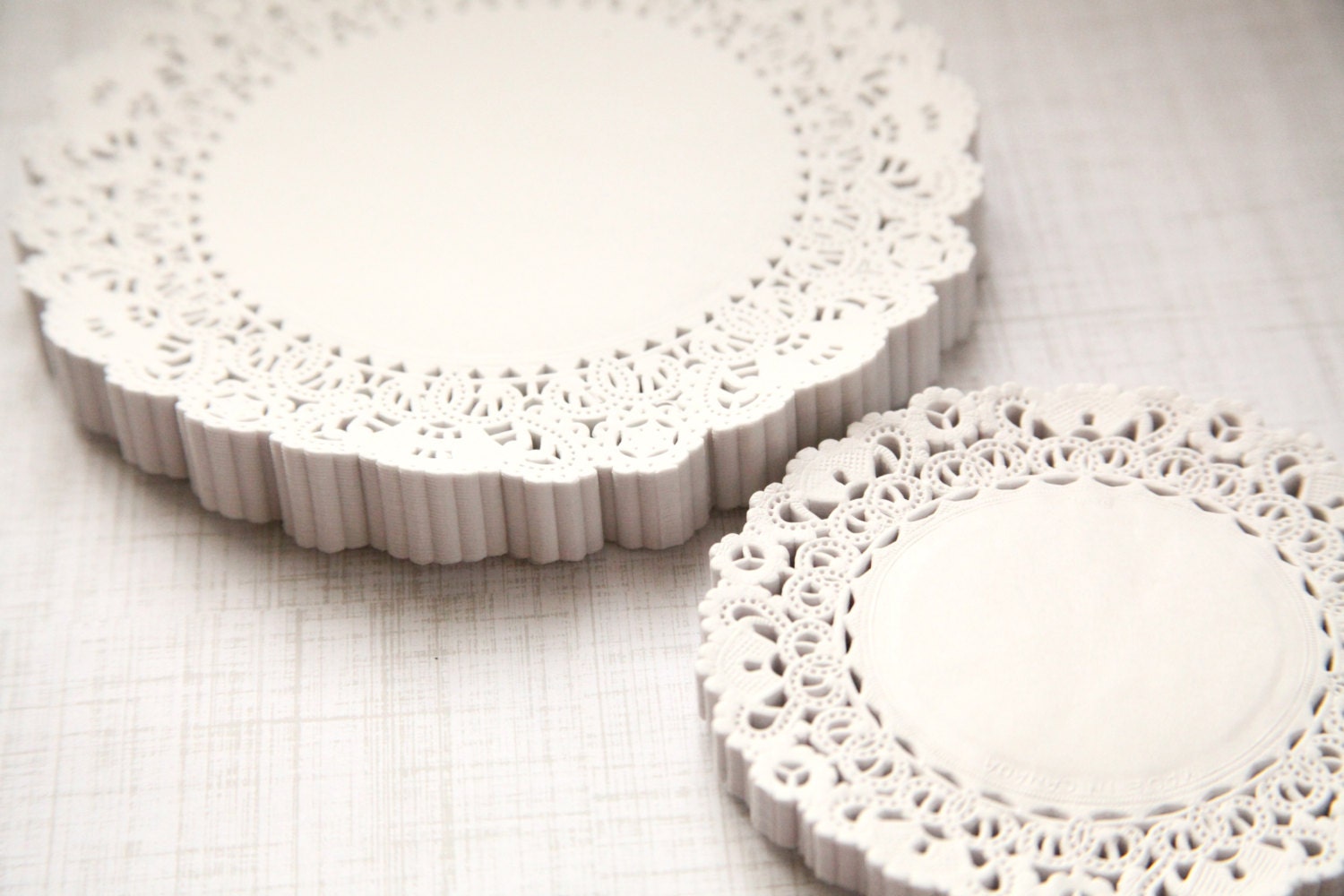 25 -  6" Round White Paper Lace Doilies