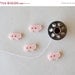 CLEARANCE SALE Pastel pink plastic handmade guinea pig buttons set of four