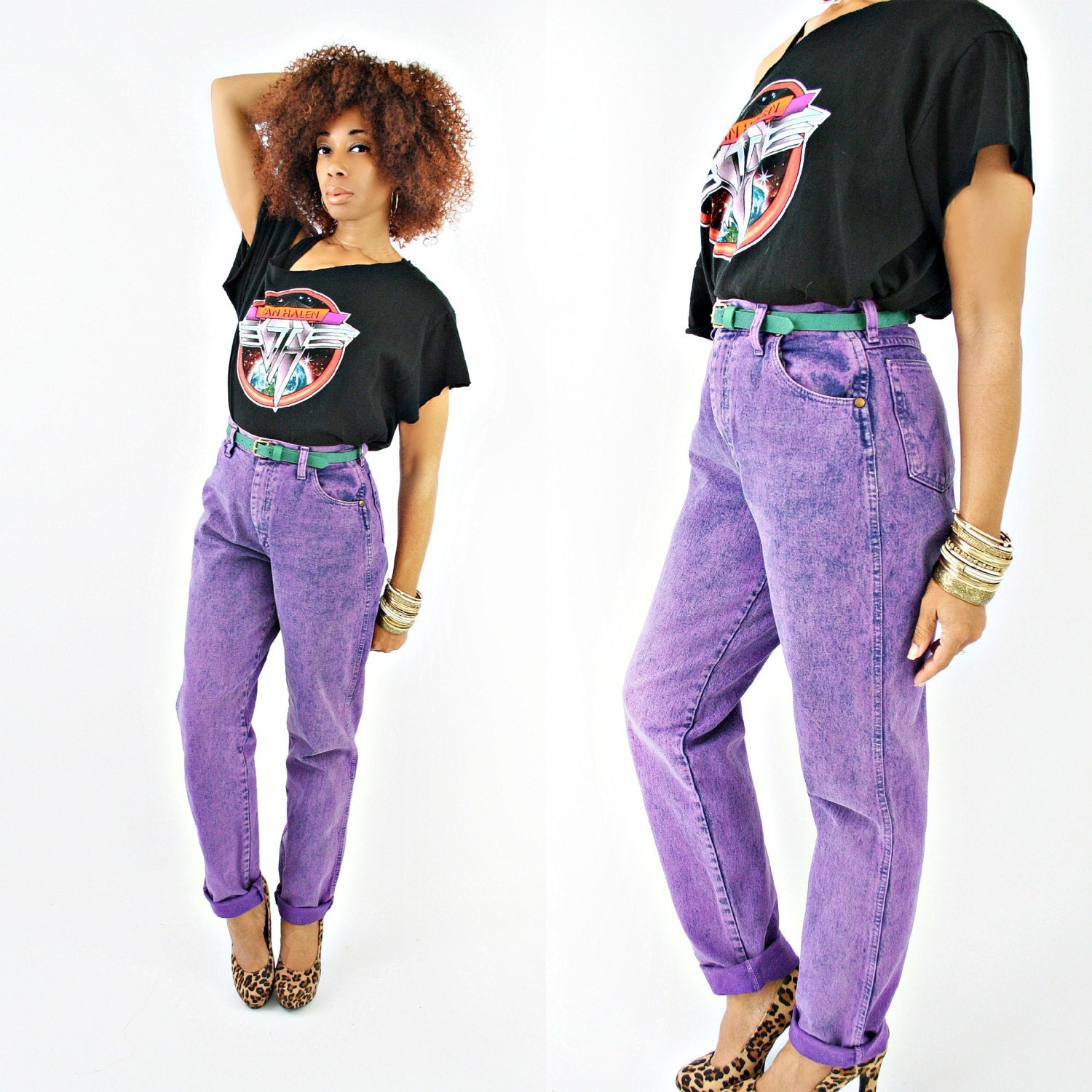 vintage purple ACID WASH wrangler jeans size S/M