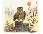 Illustration to Russian folk song. Vintage postcards. Yuri Vasnetsov. 1969