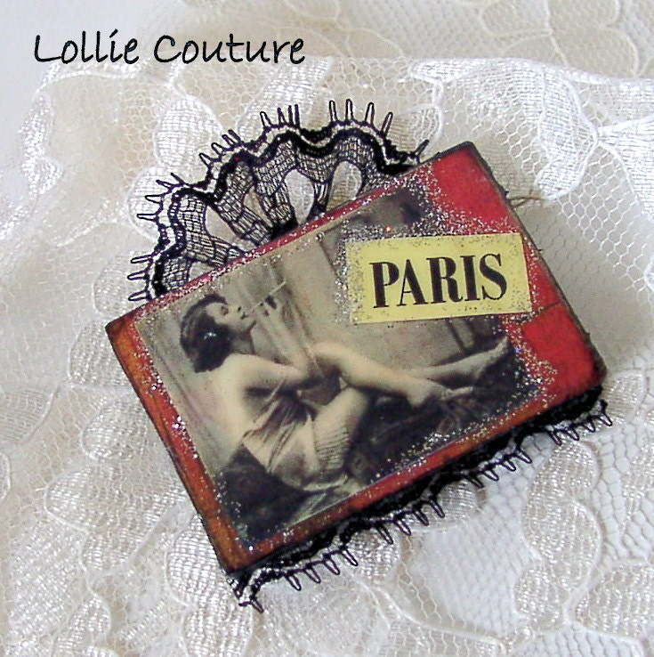 Oh la la Paris Art Brooch, Paris Brooch, Paris Jewelry