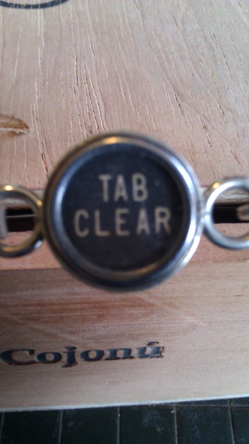 Tab clear typewriter key bracelet