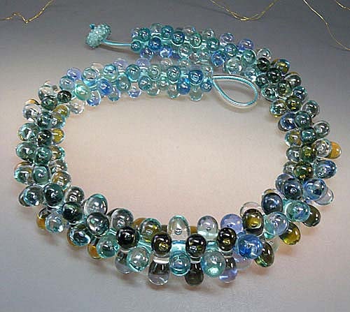 Life in a WaterDrop Lampwork Glass - handmade lampwork glass bead necklace by Manuela Wutschke