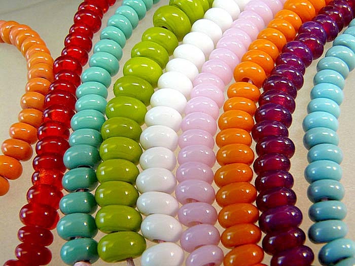Handmade lampwork spacer glass beads by Manuela Wutschke - 20 beads MADE TO ORDER