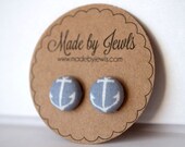 I'm Hooked Fabric Covered Button Earrings